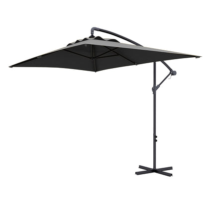 Offset Patio Umbrella 3m with Cross Base