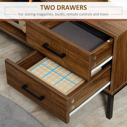 Modern TV stand with storage and open shelves
