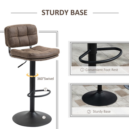 Swivel Bar Stools Adjustable Height with Backrest Set of 2