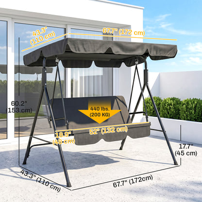 Patio Swing 3 Seater with Adjustable Canopy