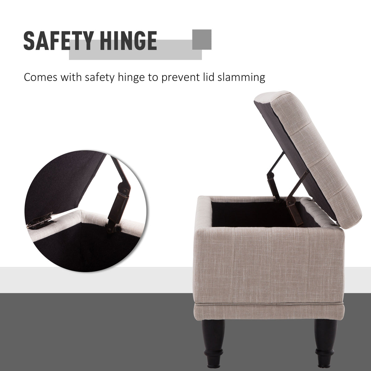 Tufted fabric storage bench
