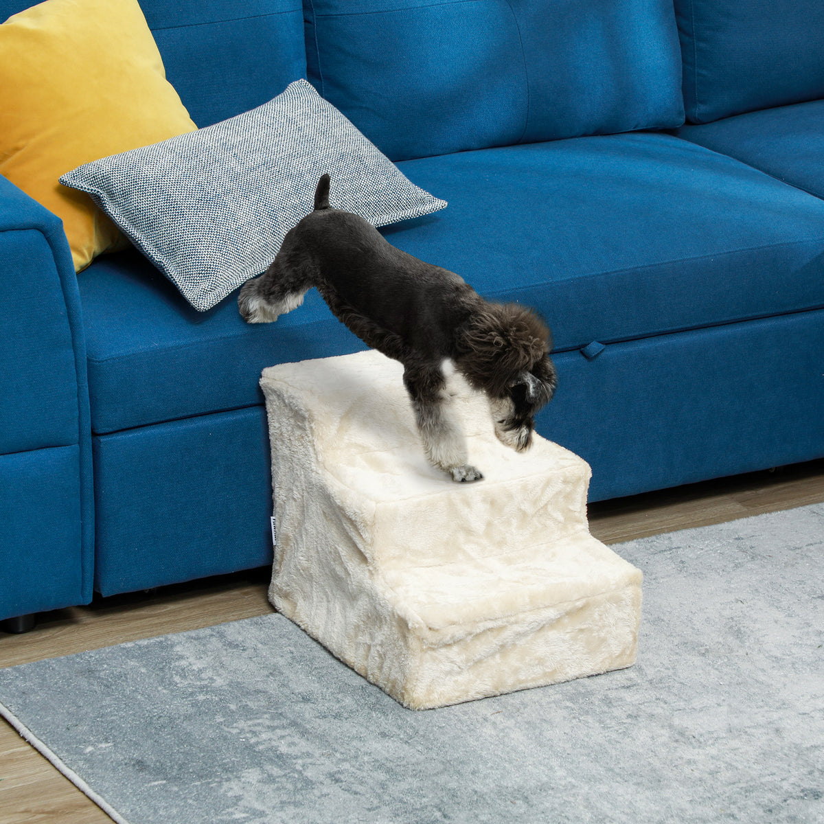 Escalera de 4 peldaños para perros con funda extraíble