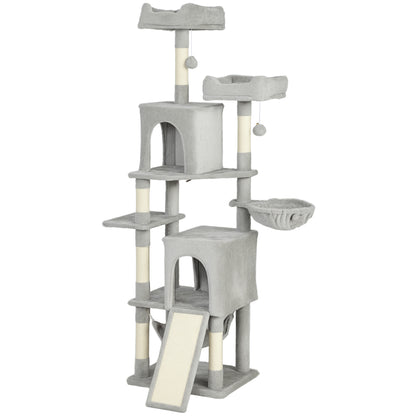 Multi-Level Cat Tree 177 cm with Condos and Hammock