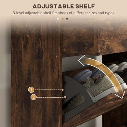 Slim shoe storage cabinet with 2 flip drawers
