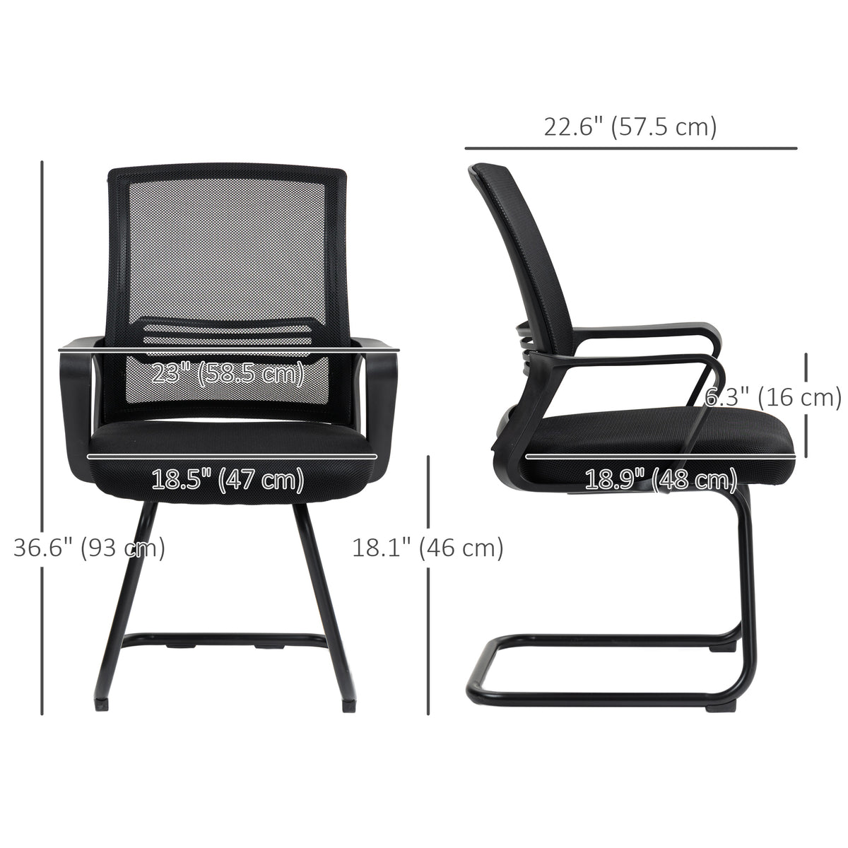Silla de oficina ergonómica sin ruedas con base de trineo