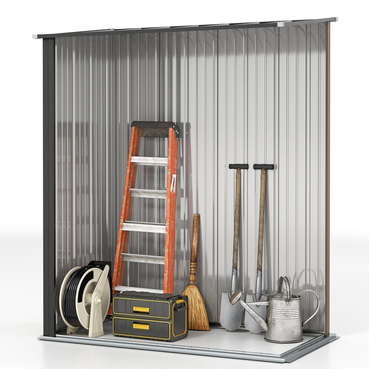 Galvanized Steel Storage Shed with Lockable Door