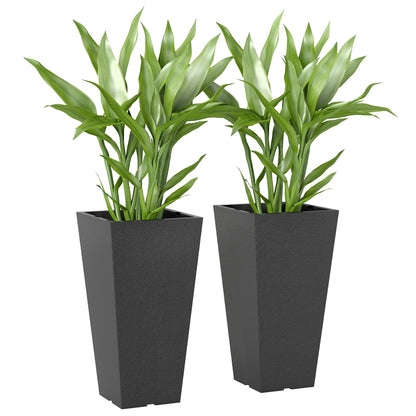 Set of 2 Stackable Tall Planters 58 cm — marble