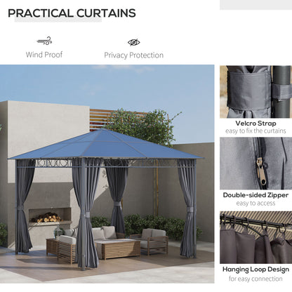 Hardtop Gazebo Polycarbonate Roof Aluminum Frame