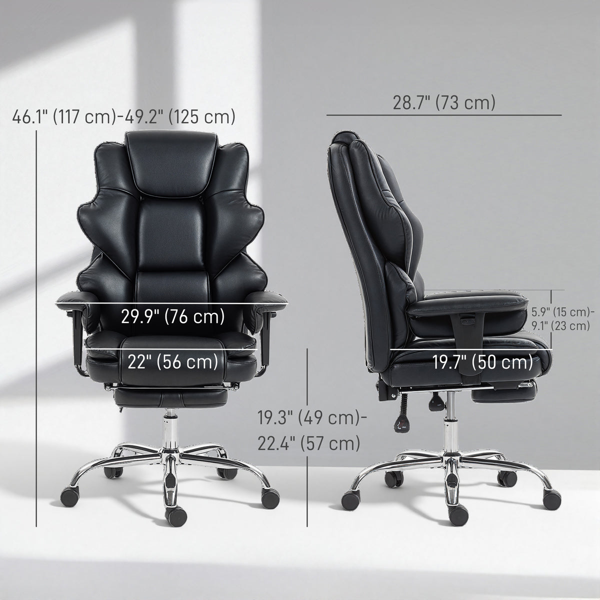 Big and Tall Ergonomic Office Chair in PU Leather