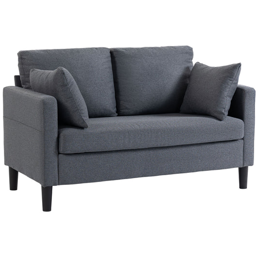 Loveseat 2 seater modern linen spring cushion sofa
