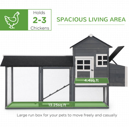 Wooden Chicken Coop with Run and Nesting Box
