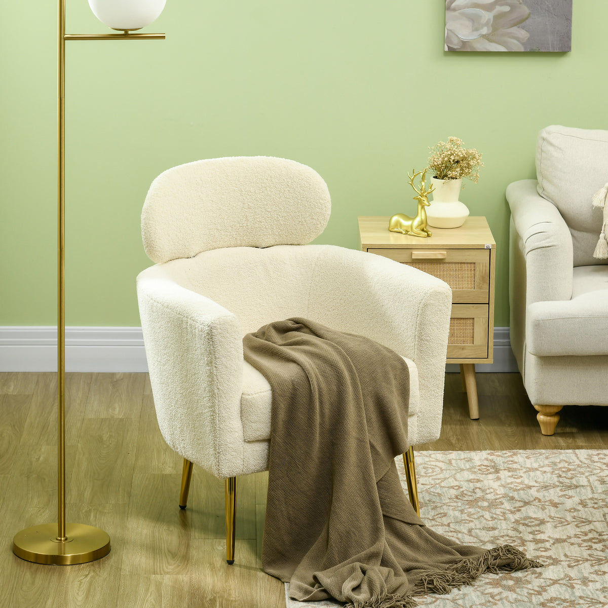Modern Barrel Accent Chair with Headrest