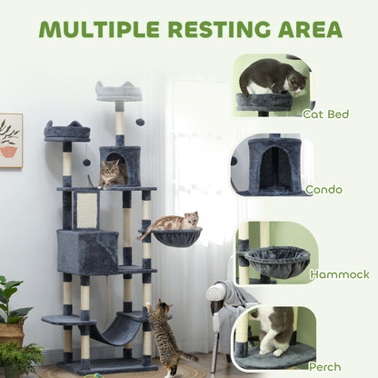 Árbol para gatos multinivel de 81 pulg. con rascadores