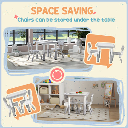 Kids Table and Chairs Set Adjustable — Set of 3
