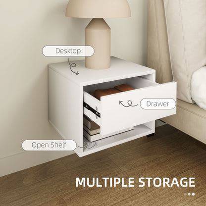 Mesitas de noche de pared con cajón, lote de 2