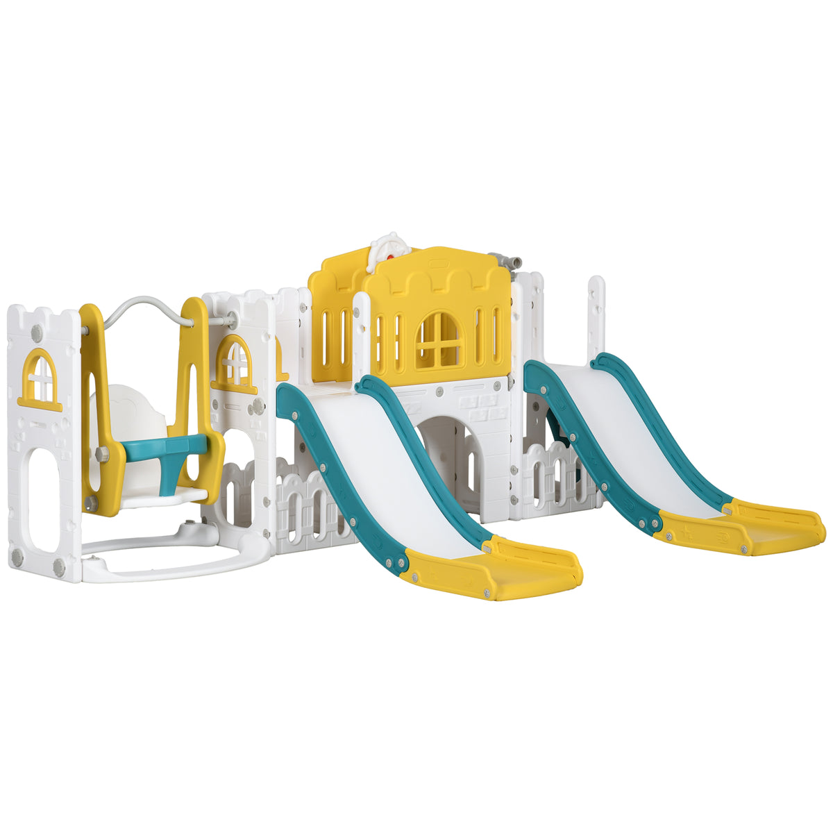 8-in-1 toddler slide and swing set