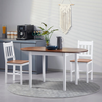 Mesa de comedor abatible de pino macizo para espacios pequeños