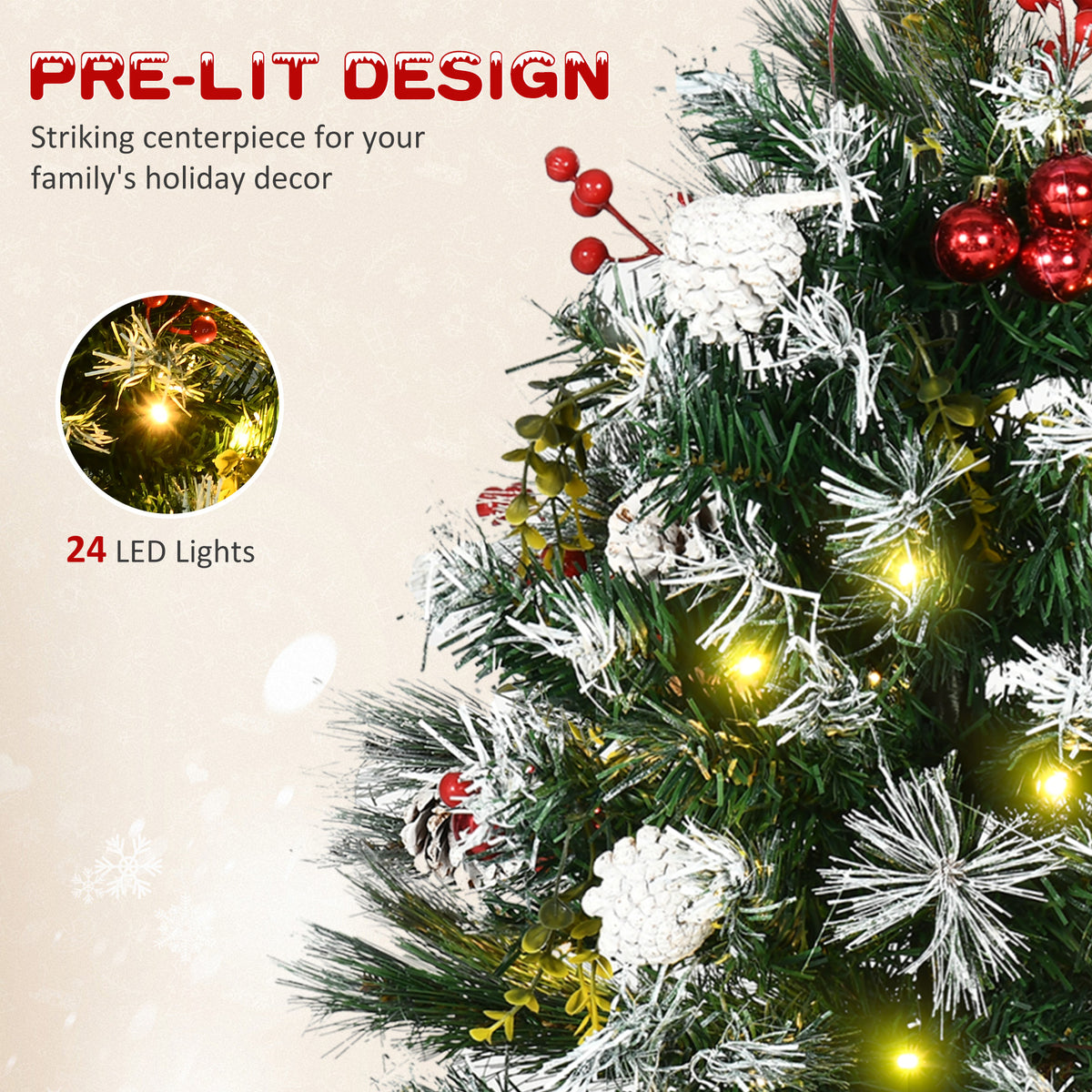 Pre-Lit Artificial Christmas Trees 2 ft — Set of 2