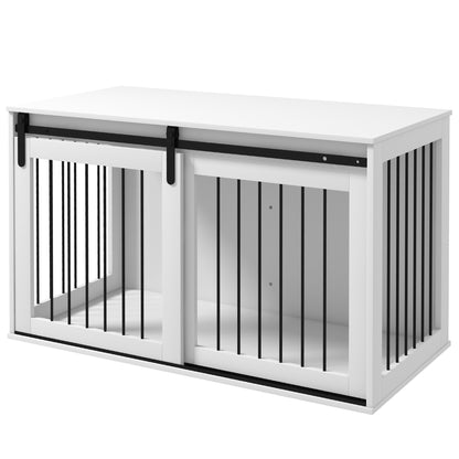 Dog crate furniture end table