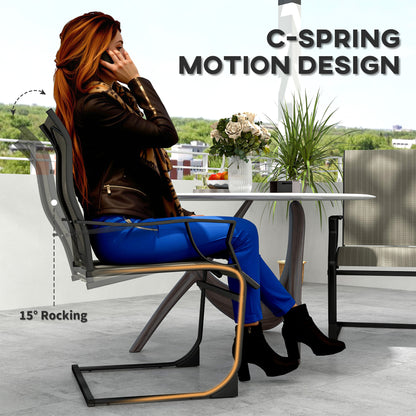 C Spring Patio Chairs High Backrest Set of 2