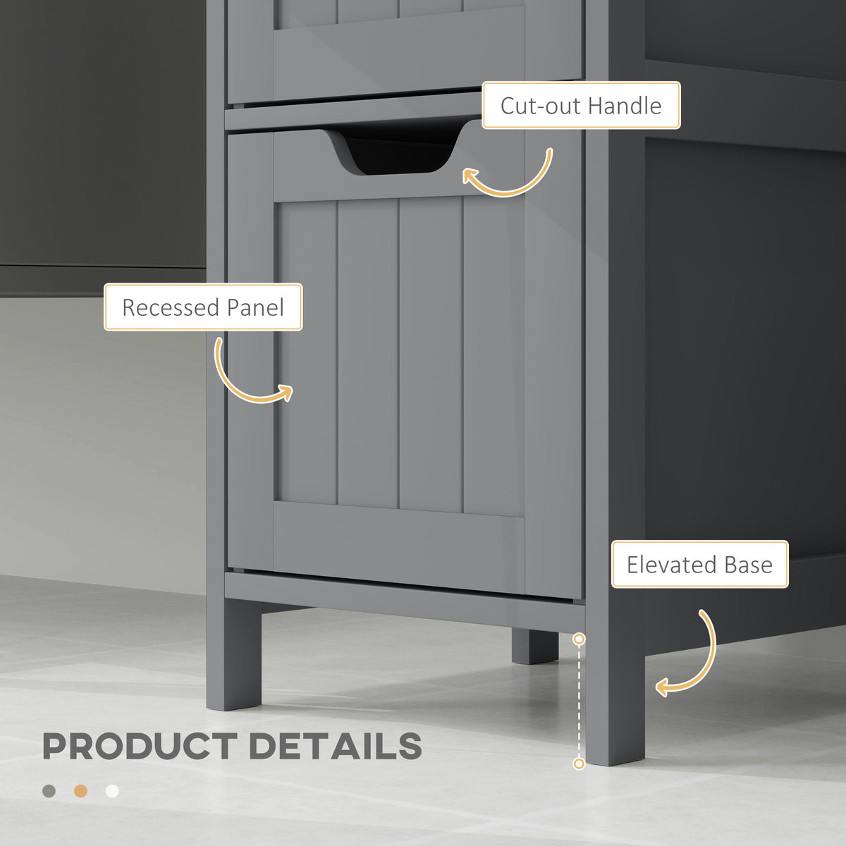 Mueble de baño estrecho autoportante con cajones