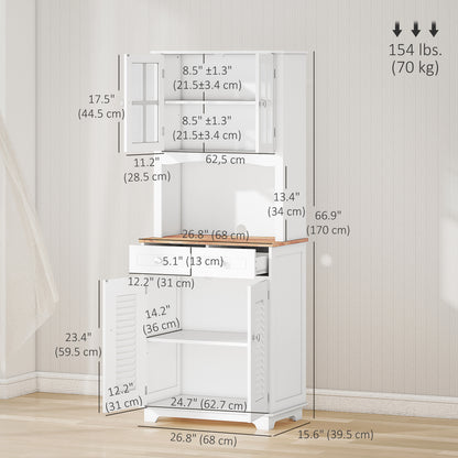 Aparador de cocina estilo costero con puertas de vidrio