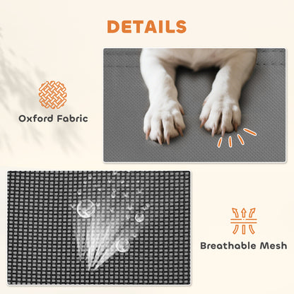 Elevated dog bed with canopy