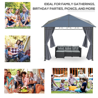 Hardtop Gazebo Polycarbonate Roof Aluminum Frame