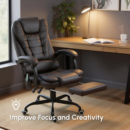 Silla de oficina de masaje reclinable con reposapiés