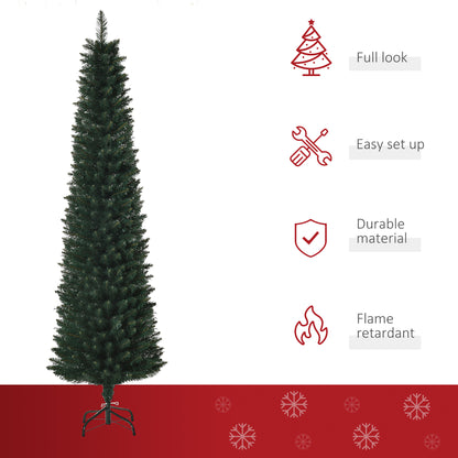Pino de Navidad artificial delgado de 6 pies con base plegable