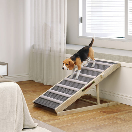 Rampa plegable de madera para perros