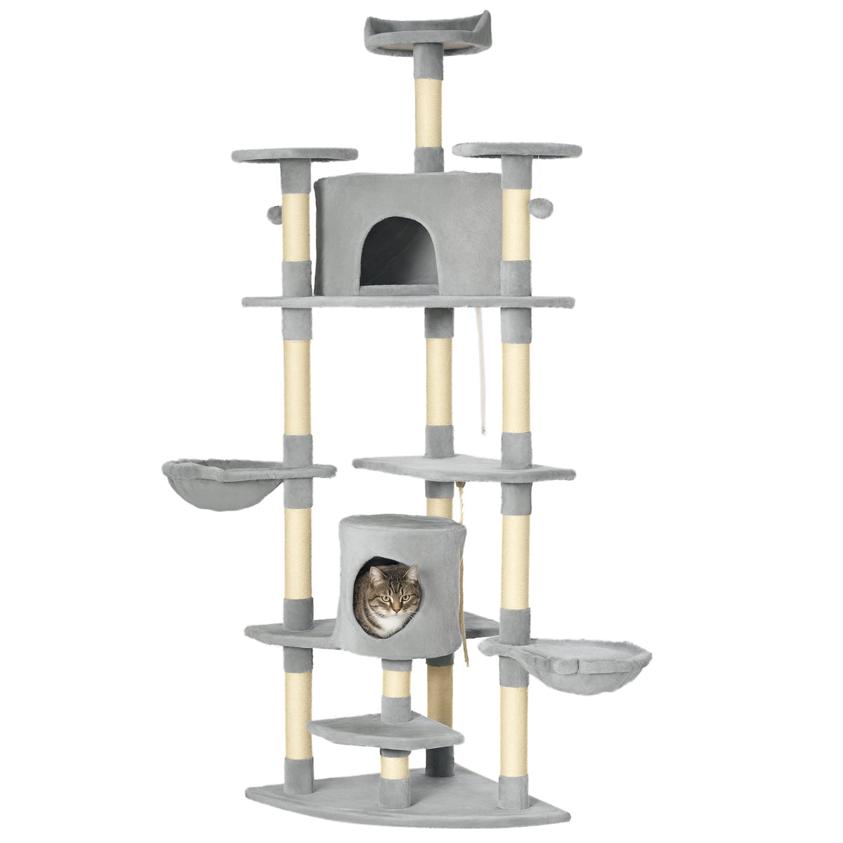 Multi-Level Cat Tree 79 Inch with Scratching Posts