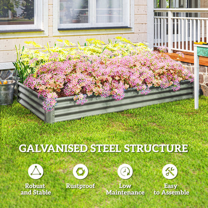 Raised Garden Bed Galvanized Steel 8 x 4 ft