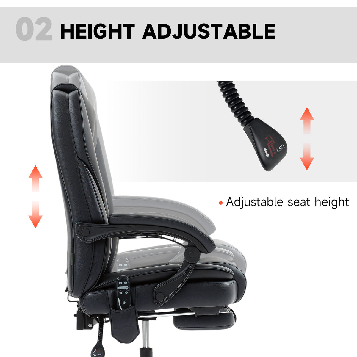 Silla de oficina ergonómica reclinable de masaje