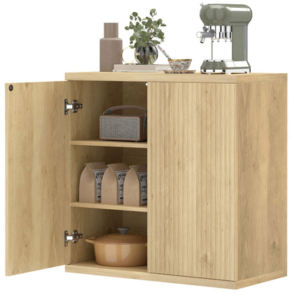 Sideboard Buffet Cabinet Fluted Push-to-Open Doors