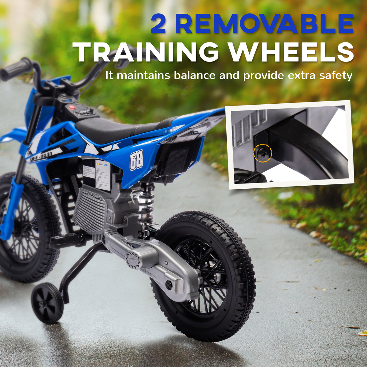 Electric Kids Motorcycle 12V with Training Wheels