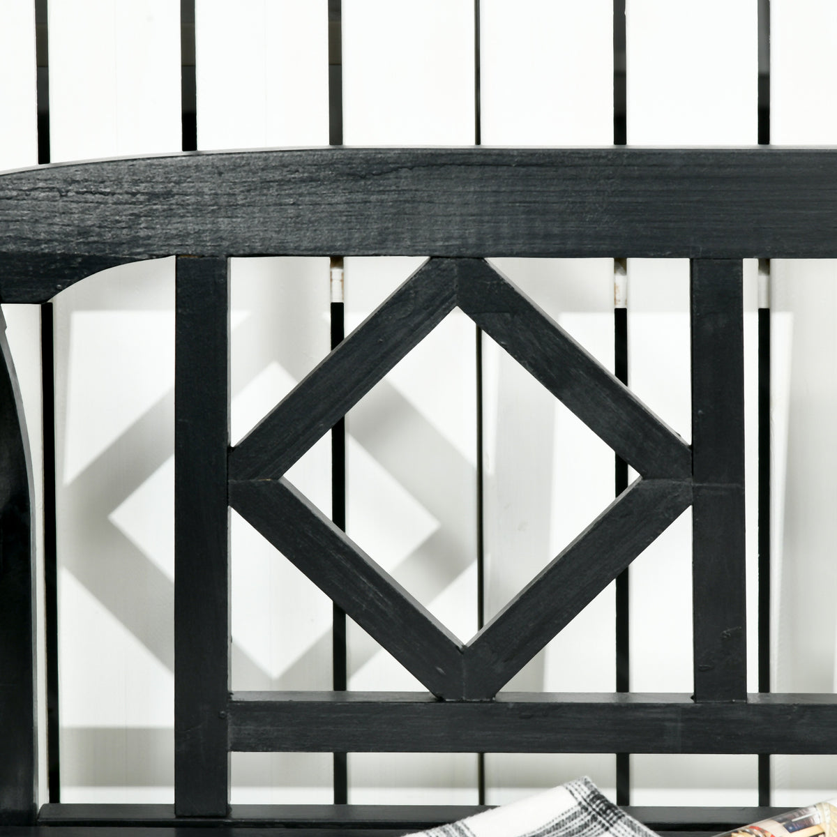 Wooden Garden Bench 3-Person — Diamond Pattern
