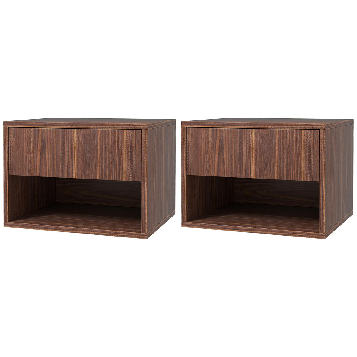Mesitas de noche de pared con cajón, lote de 2