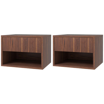 Mesitas de noche de pared con cajón, lote de 2
