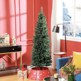 Pencil Artificial Christmas Tree 6 ft — Green