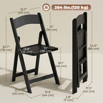 Padded Folding Resin Chairs, Set of 4
