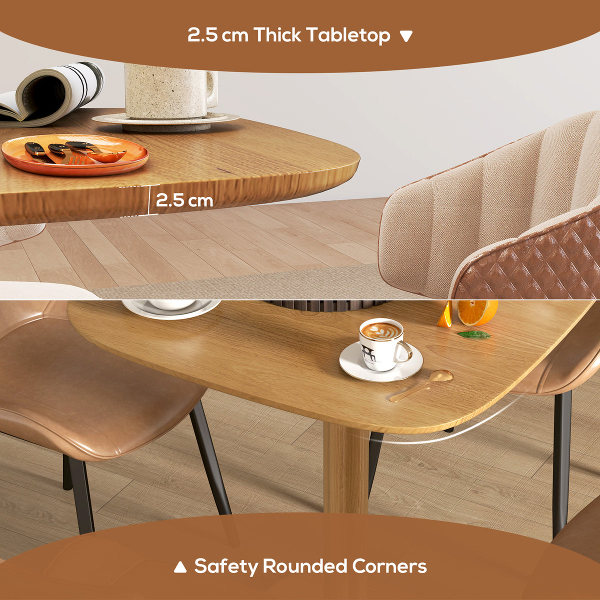 Modern wooden dining table