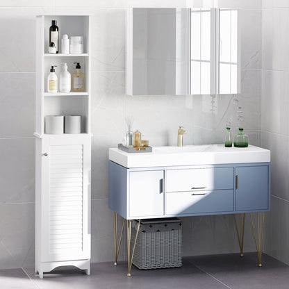 Mueble columna de almacenamiento estrecho para baño