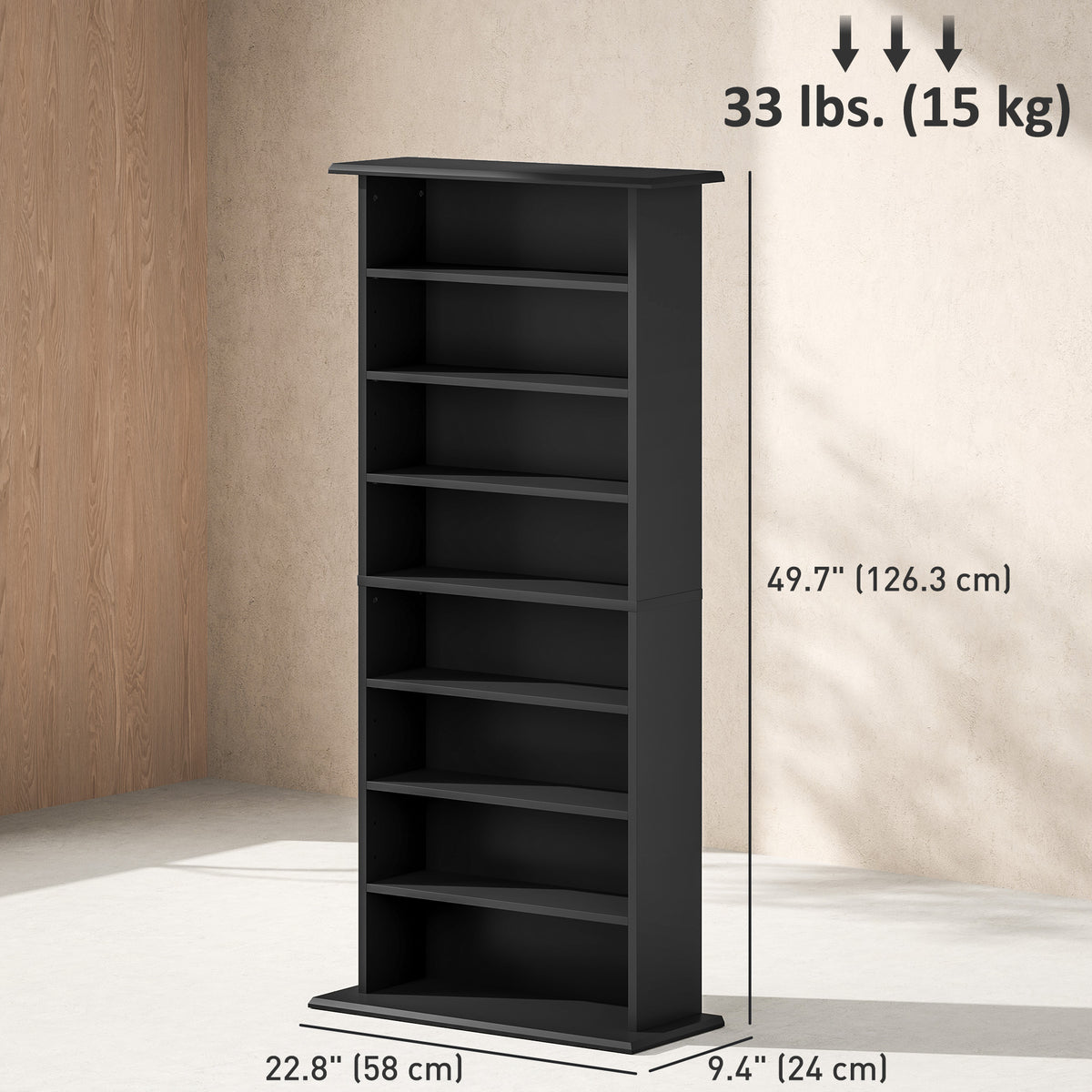 Mueble organizador multimedia de 8 compartimentos para 360 CD