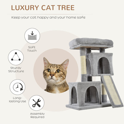 Multi-activity Cat Tower with Sisal Scratching Post — light