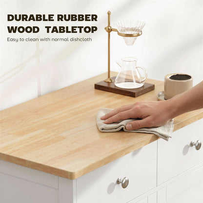 Kitchen Buffet Cabinet with Drawers and Adjustable Shelf