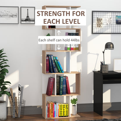 Librería geométrica de 5 niveles en forma de S