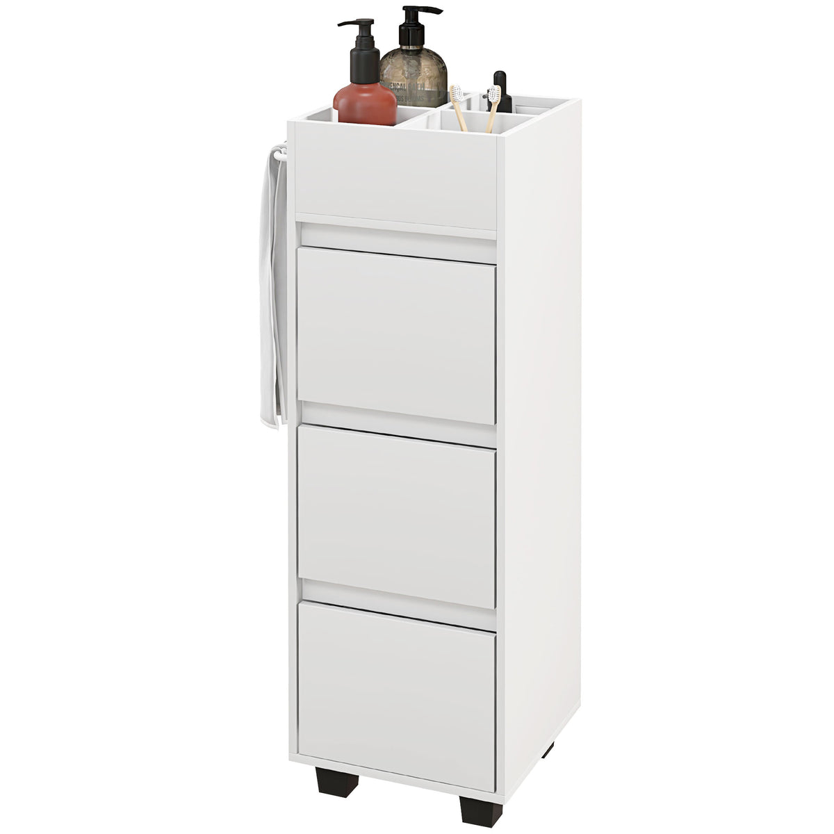 Slim bathroom storage cabinet