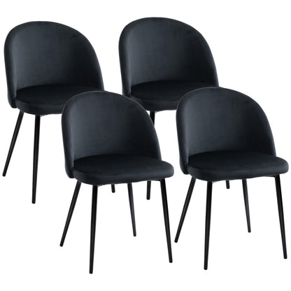 Set of 4 Velvet Dining Chairs