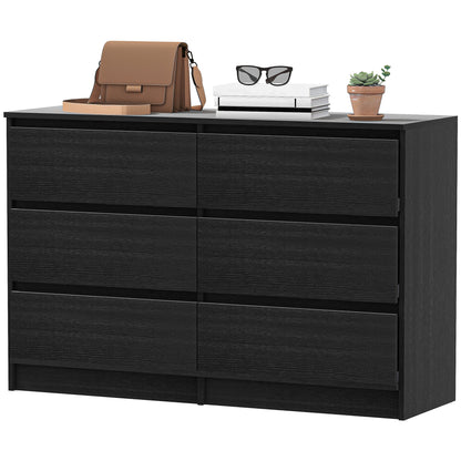 Modern 6 Drawer Wide Chest of Drawers